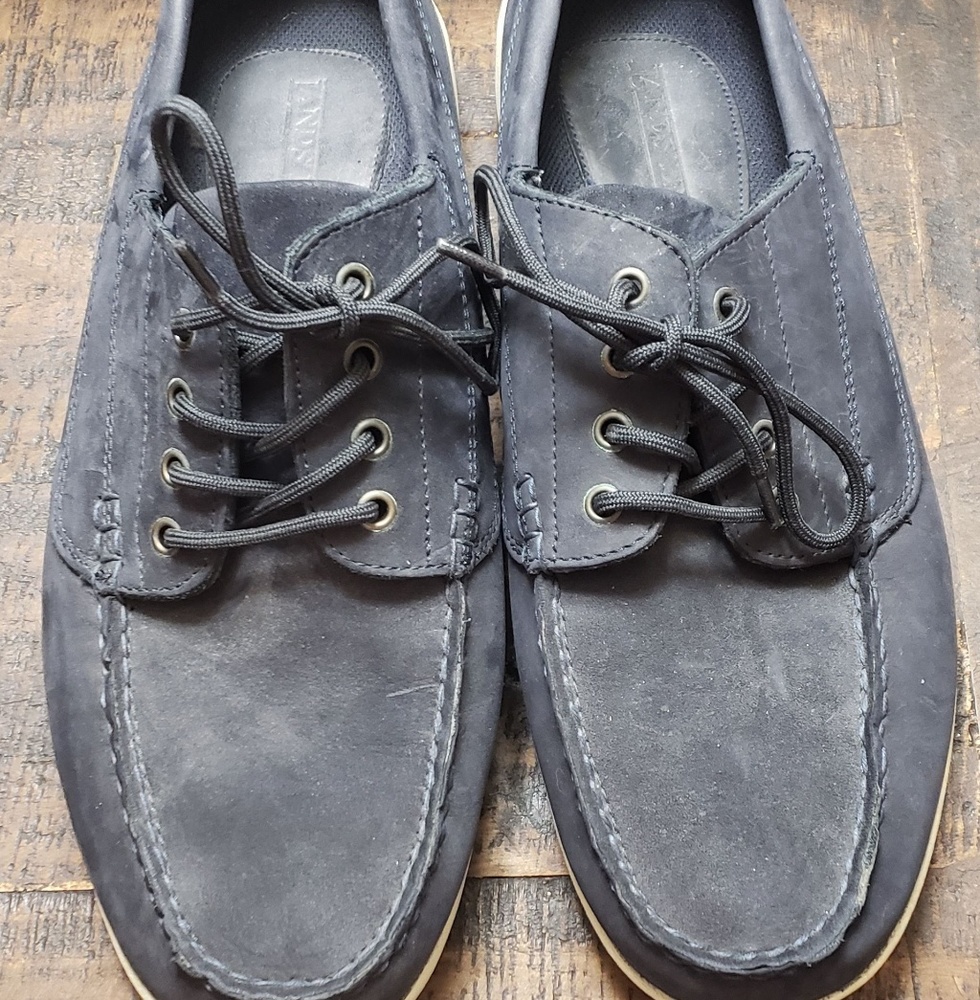 Lands End Men’s Navy blue Suede Leather Boat Lace